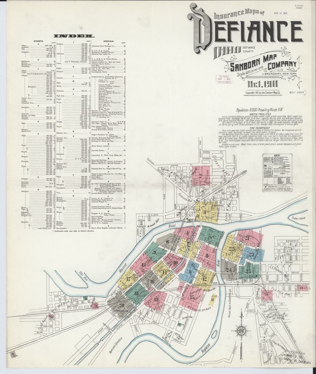 Defiance, Ohio - 1911 Sanborn Map
