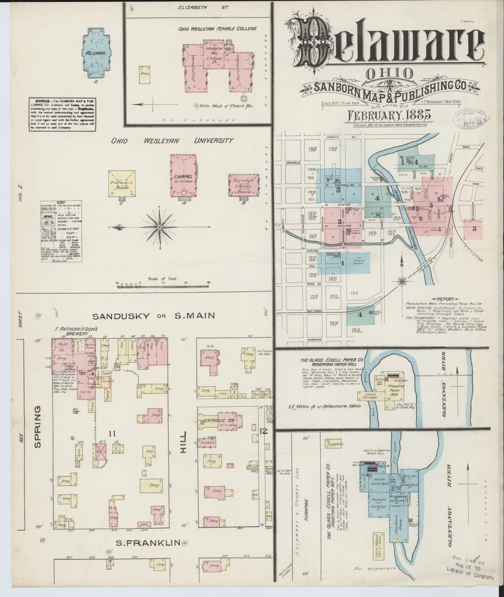 Delaware, Ohio - 1885 Sanborn Map