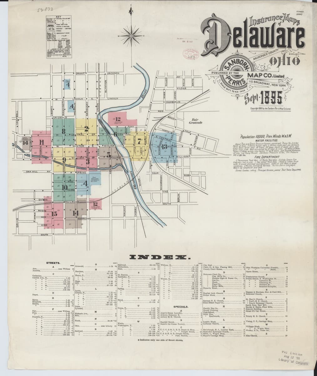 Delaware, Ohio - 1895 Sanborn Map