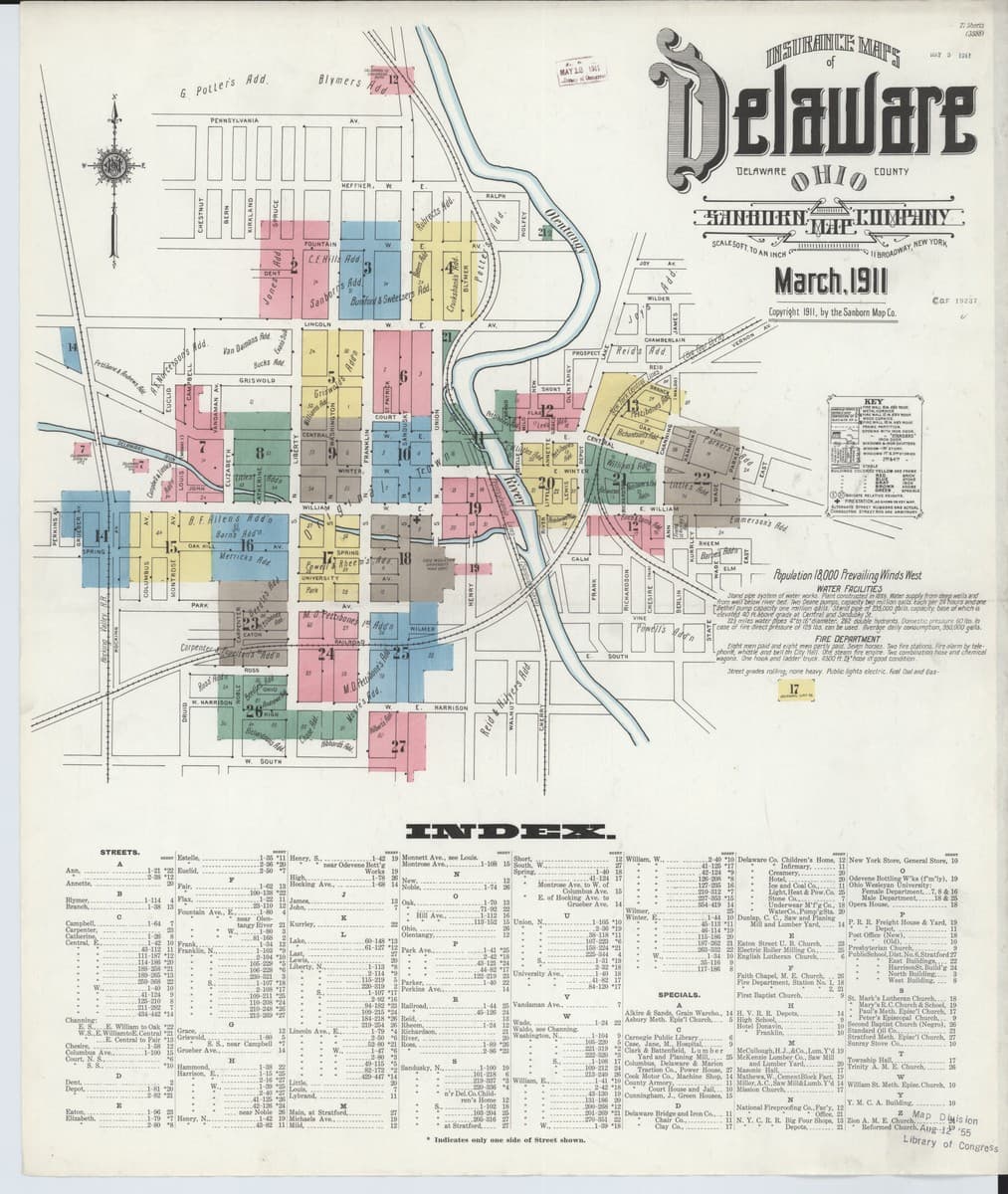 Delaware, Ohio - 1911 Sanborn Map