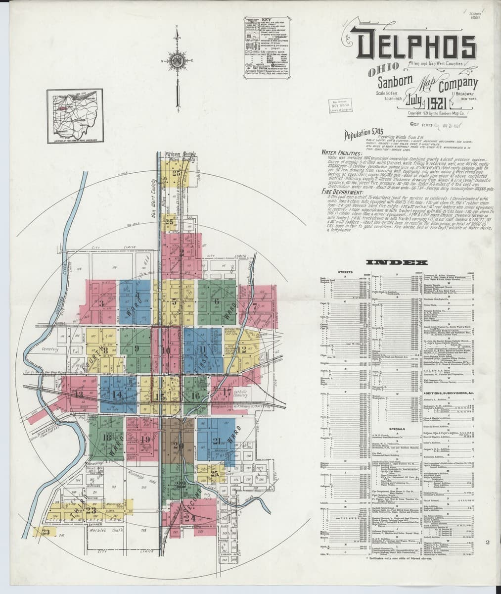 Delphos, Ohio - 1921 Sanborn Map