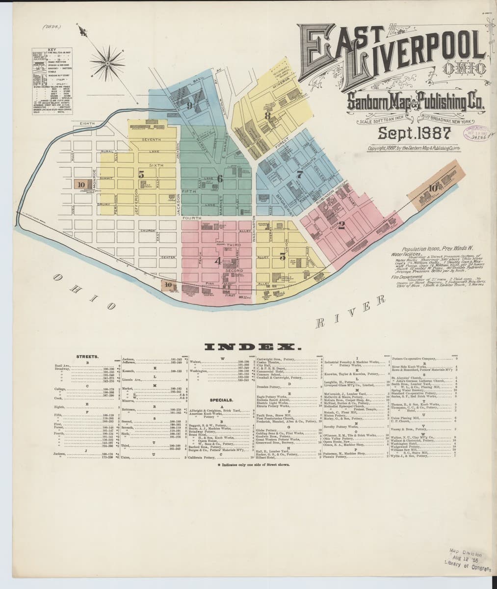 East Liverpool, Ohio - 1887 Sanborn Map