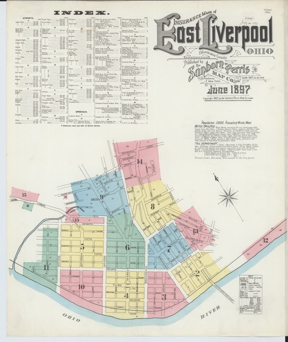 East Liverpool, Ohio - 1897 Sanborn Map