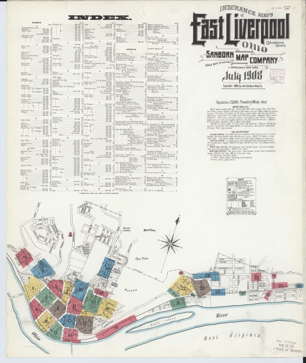 East Liverpool, Ohio - 1908 Sanborn Map