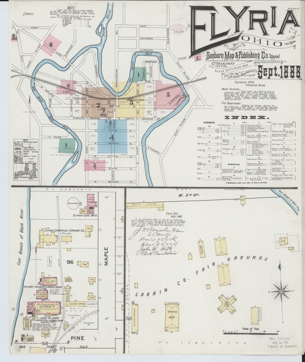 Elyria, Ohio - 1888 Sanborn Map