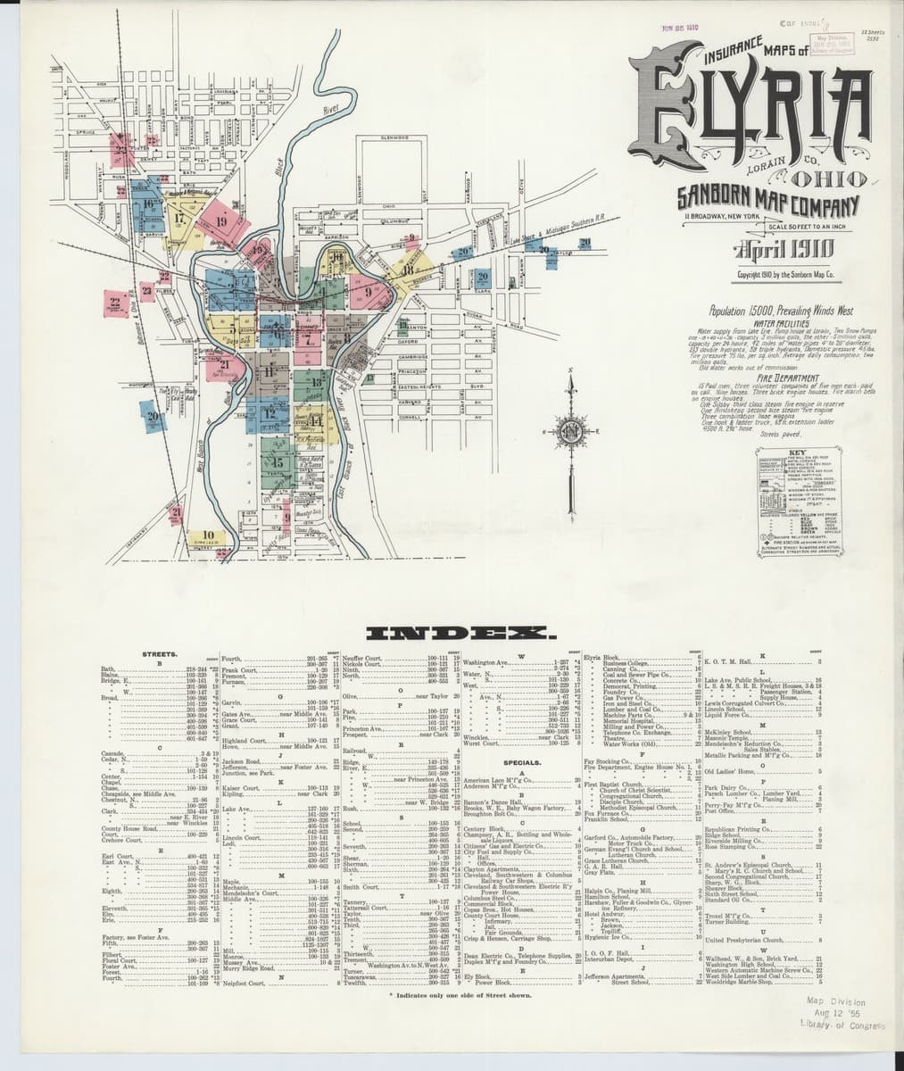 Elyria, Ohio - 1910 Sanborn Map
