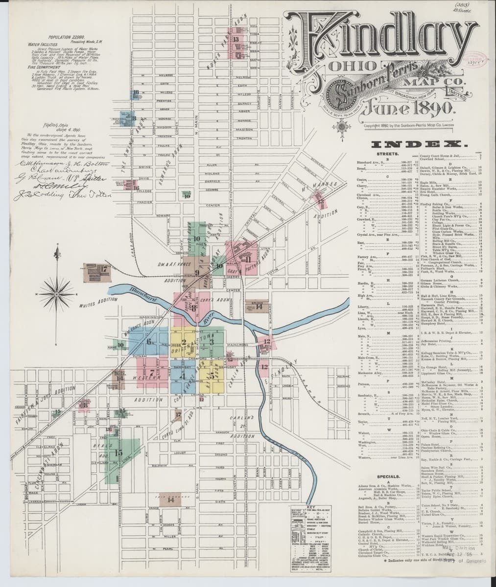 Findlay, Ohio - 1890 Sanborn Map