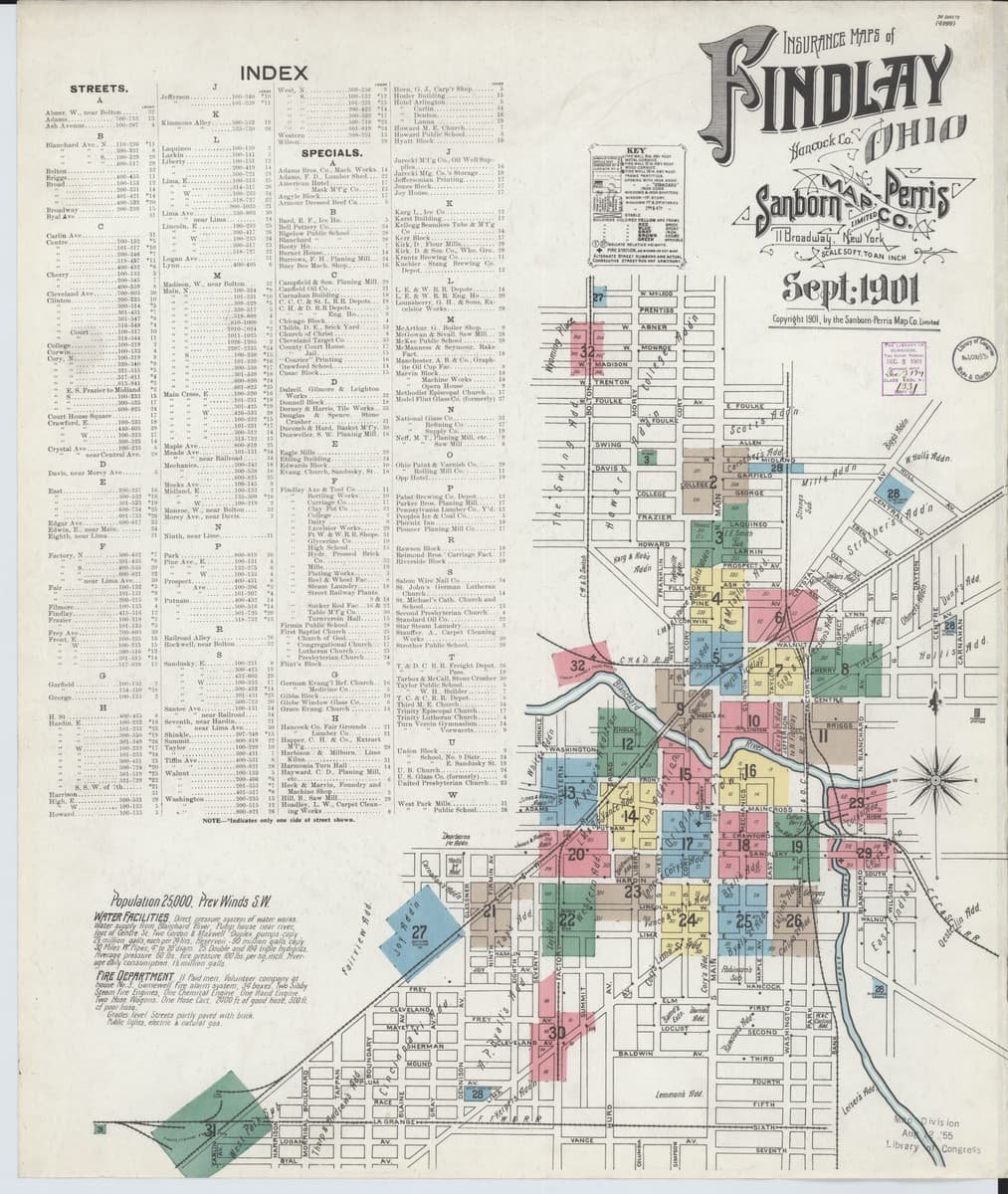 Findlay, Ohio - 1901 Sanborn Map