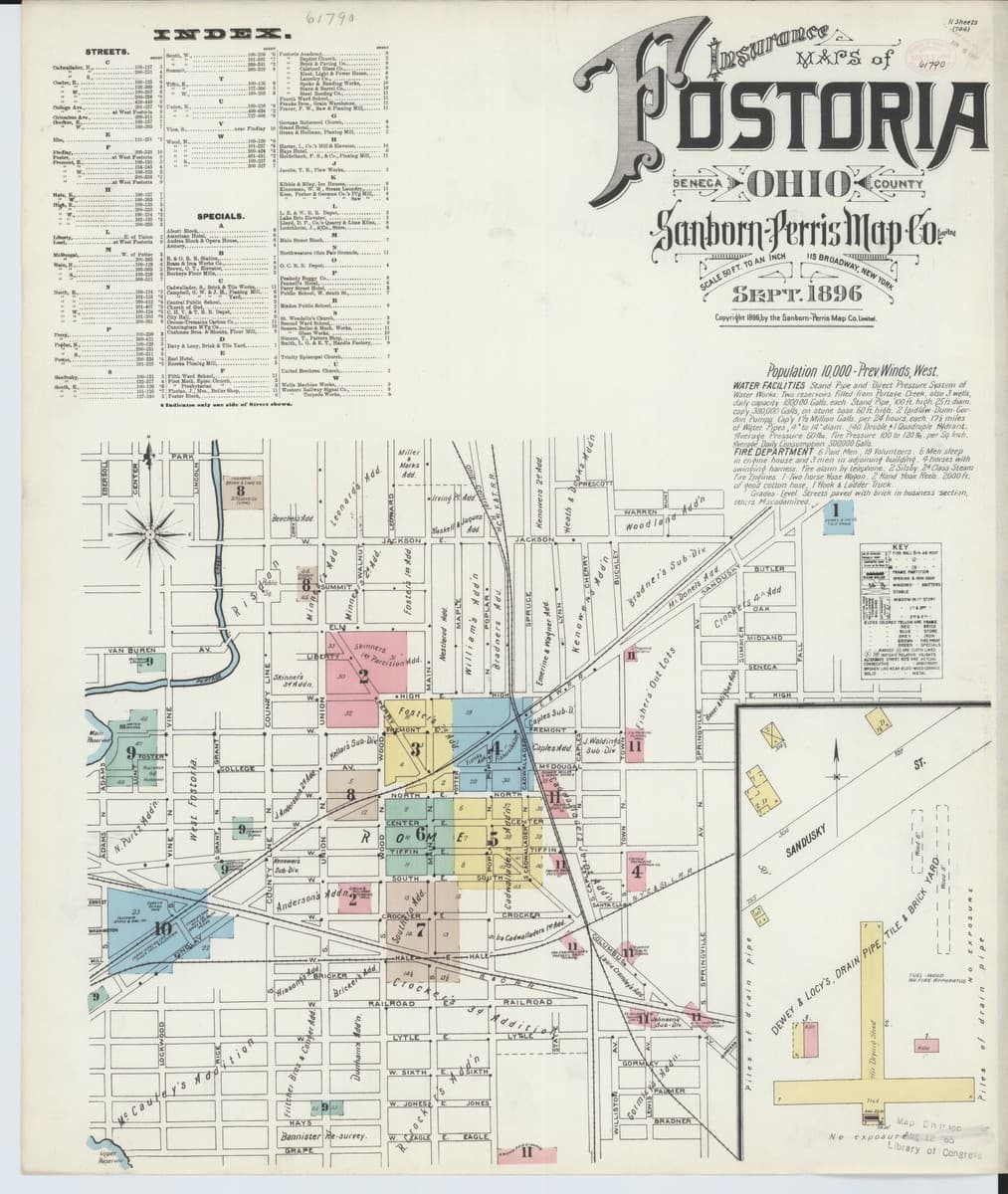 Fostoria, Ohio - 1896 Sanborn Map