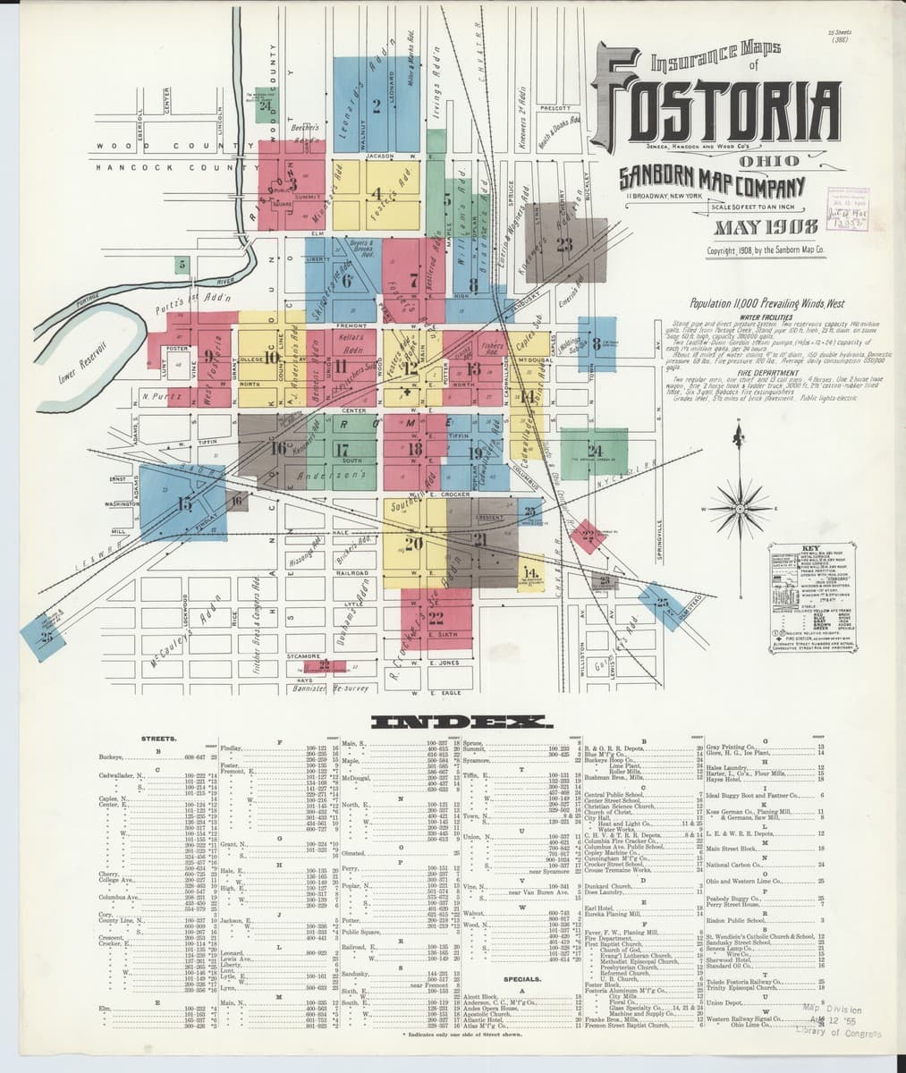 Fostoria, Ohio - 1908 Sanborn Map