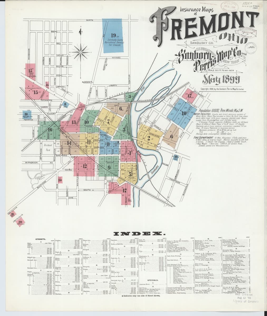 Fremont, Ohio - 1899 Sanborn Map