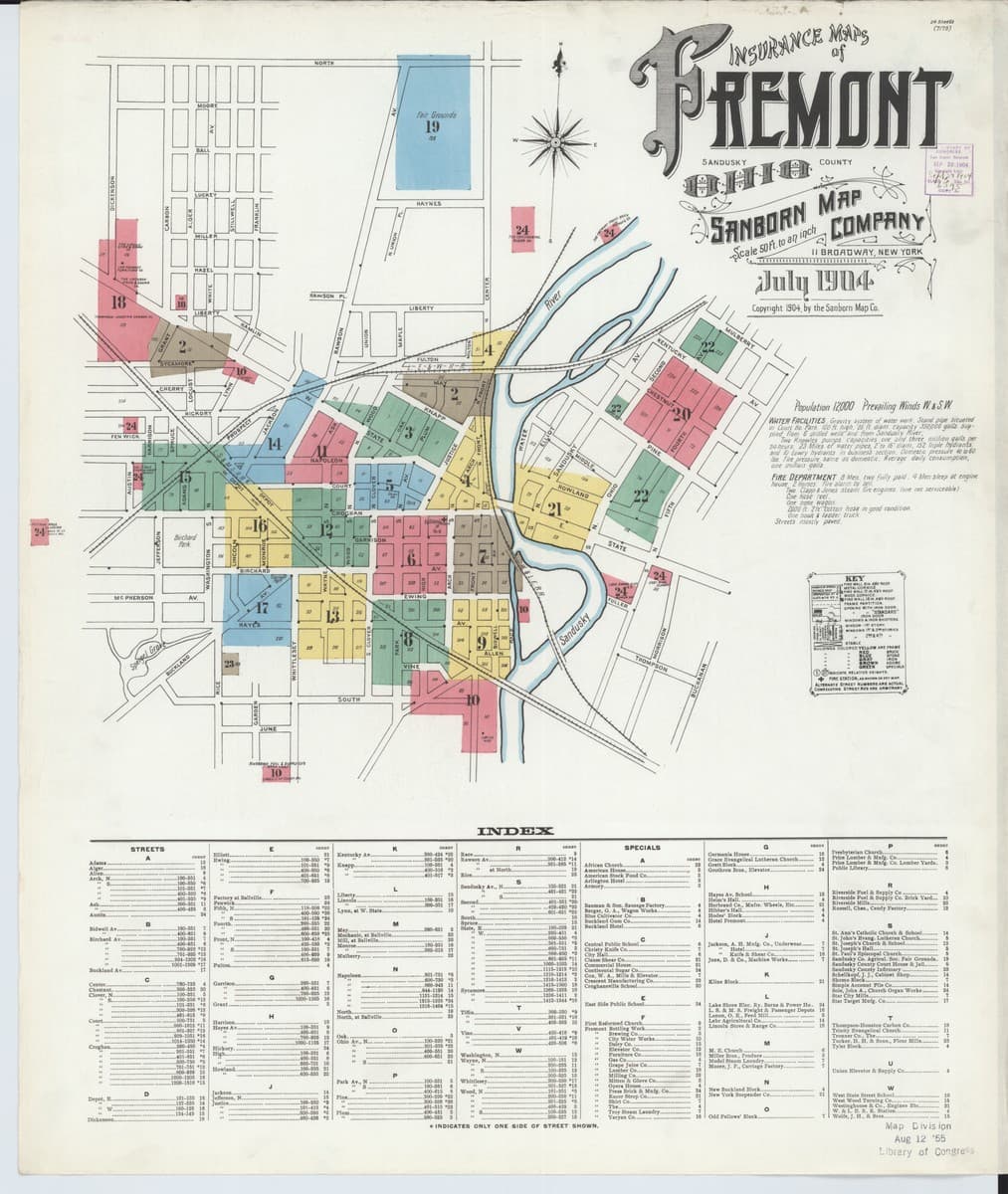 Fremont, Ohio - 1904 Sanborn Map