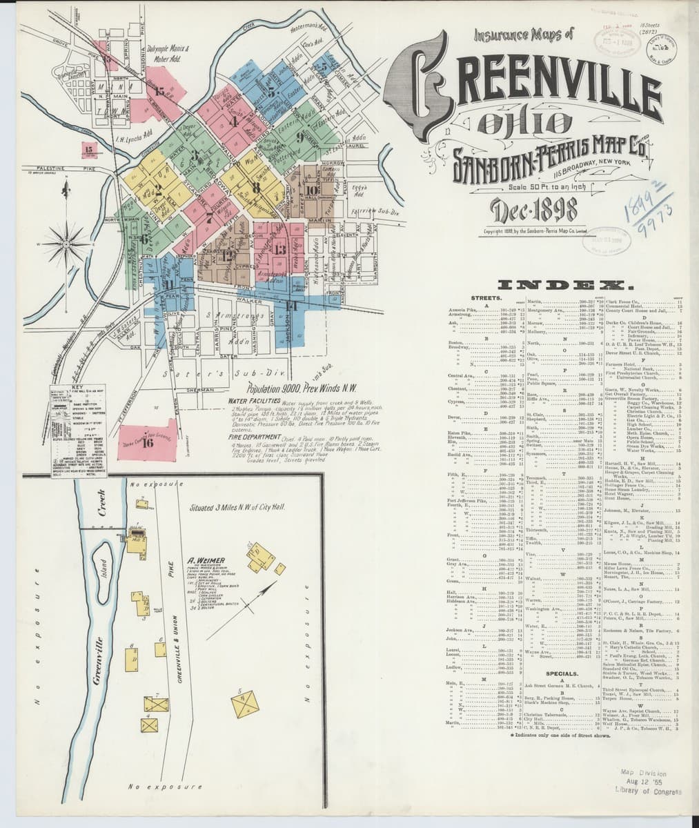 Greenville, Ohio - 1898 Sanborn Map