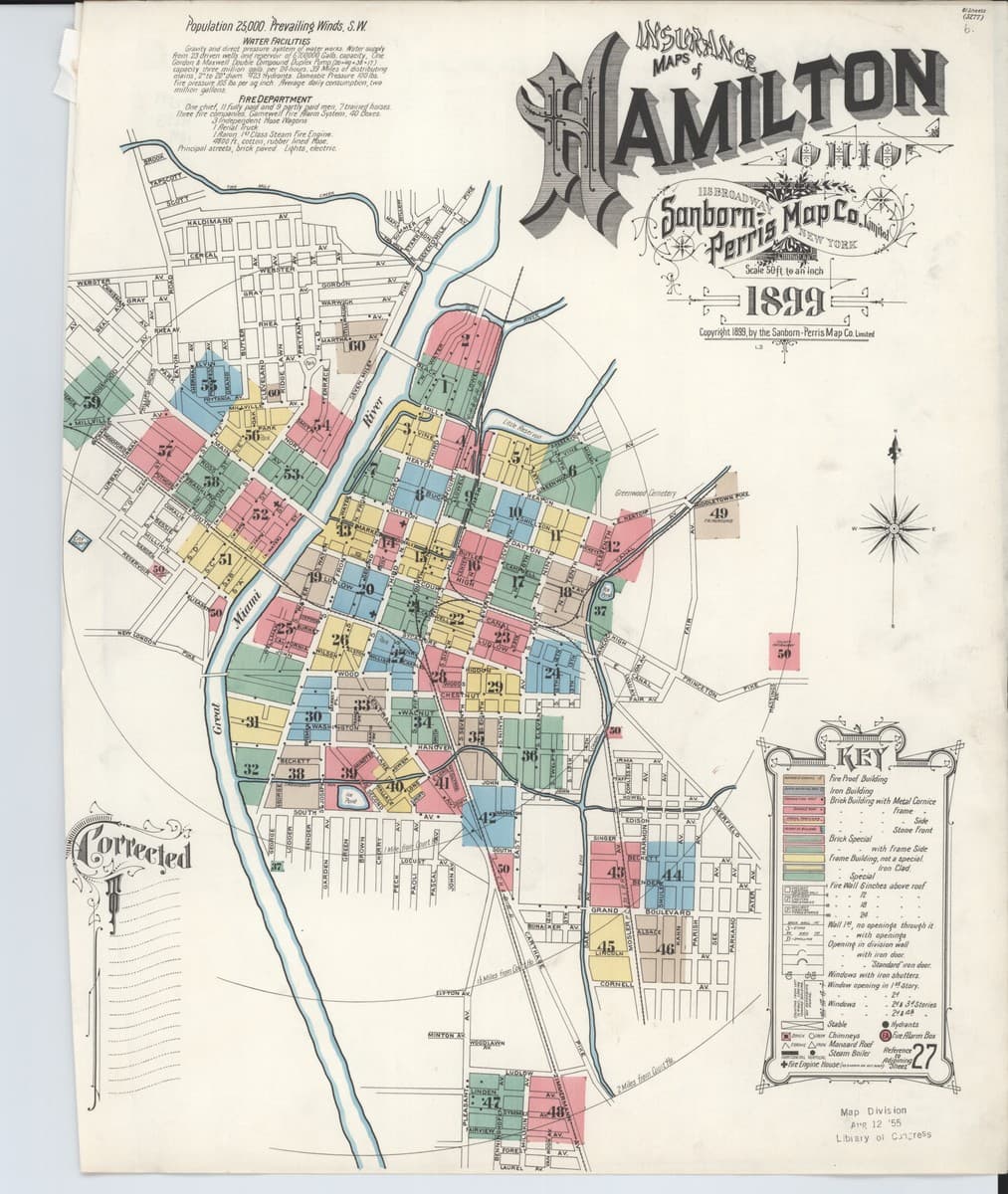 Hamilton, Ohio - 1899 Sanborn Map
