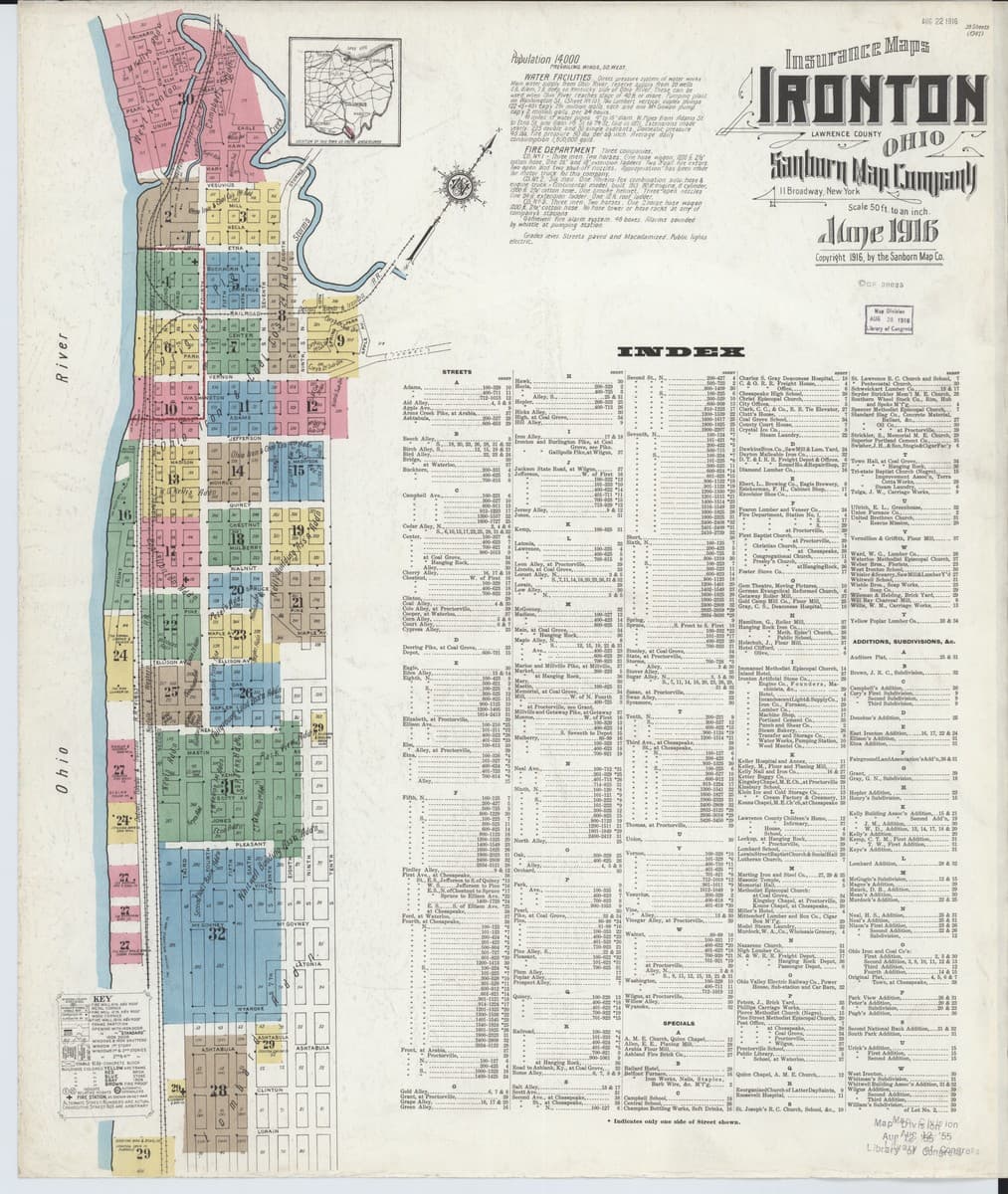 Ironton, Ohio - 1916 Sanborn Map
