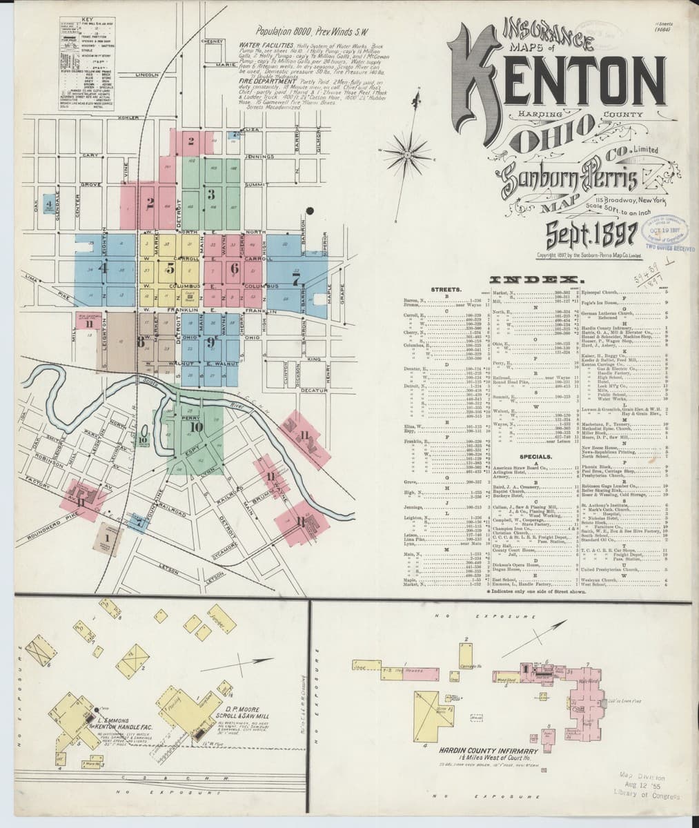 Kenton, Ohio - 1897 Sanborn Map