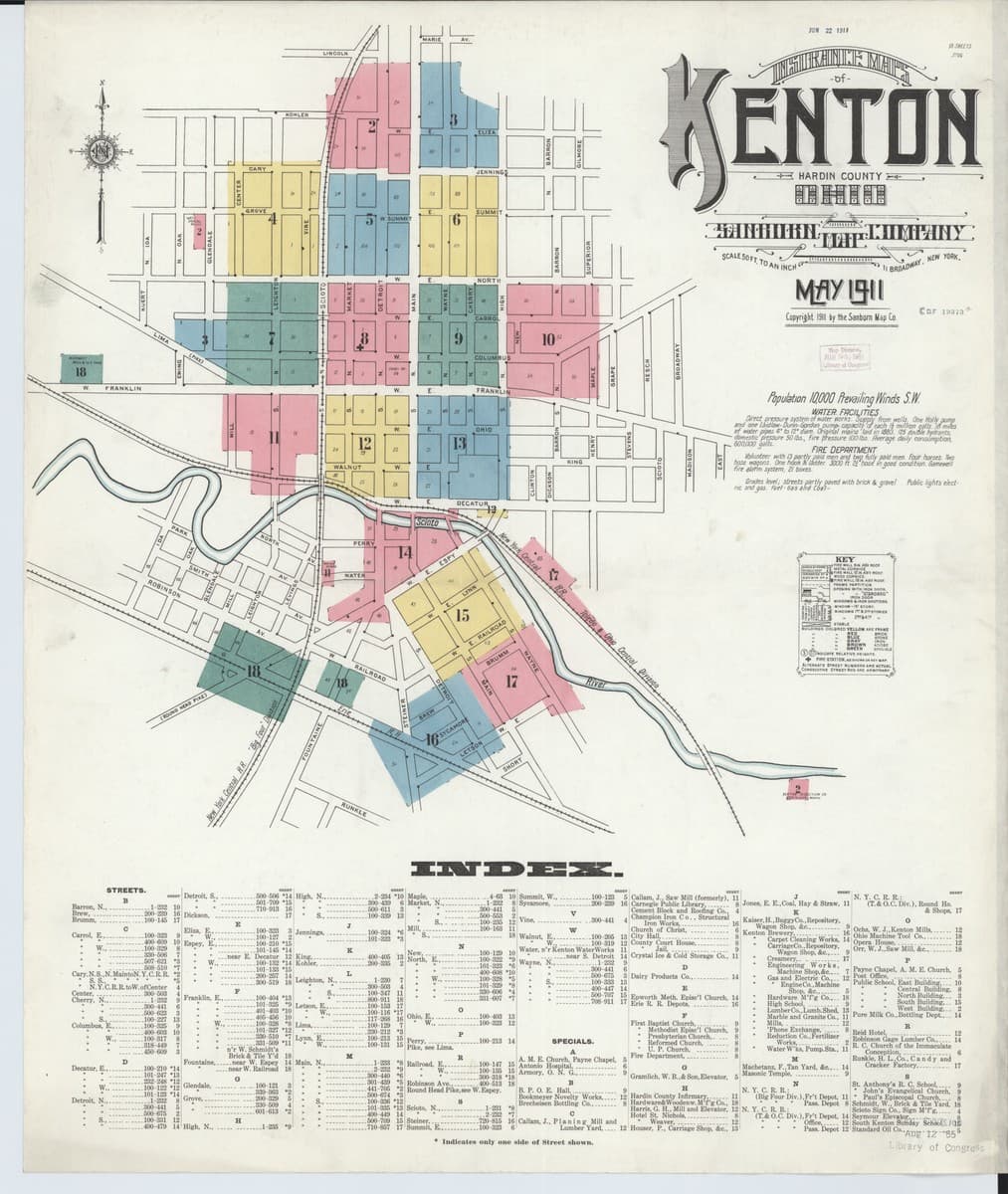 Kenton, Ohio - 1911 Sanborn Map