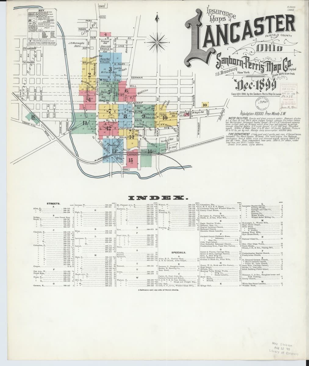 Lancaster, Ohio - 1899 Sanborn Map