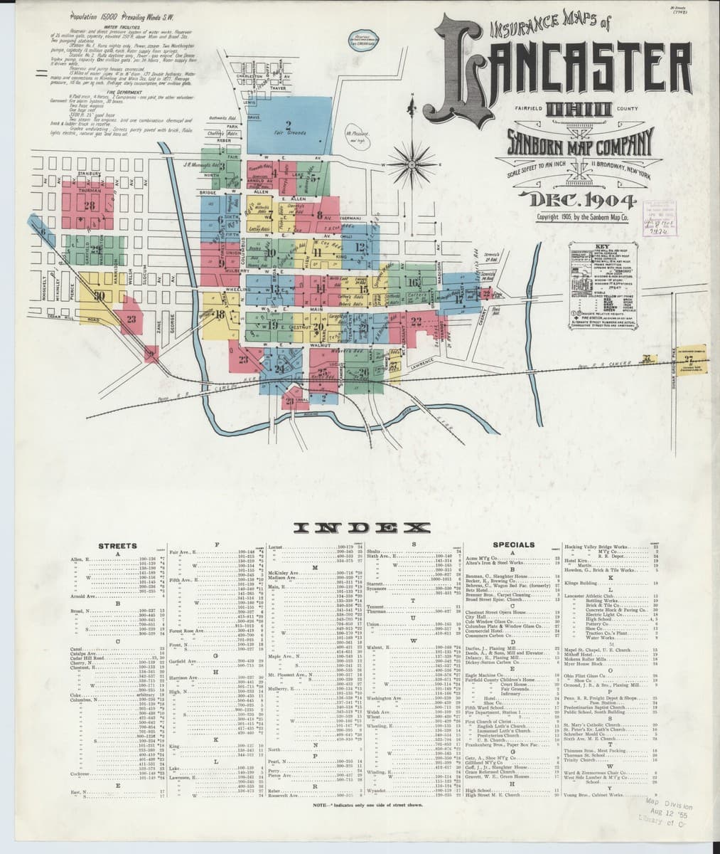 Lancaster, Ohio - 1904 Sanborn Map