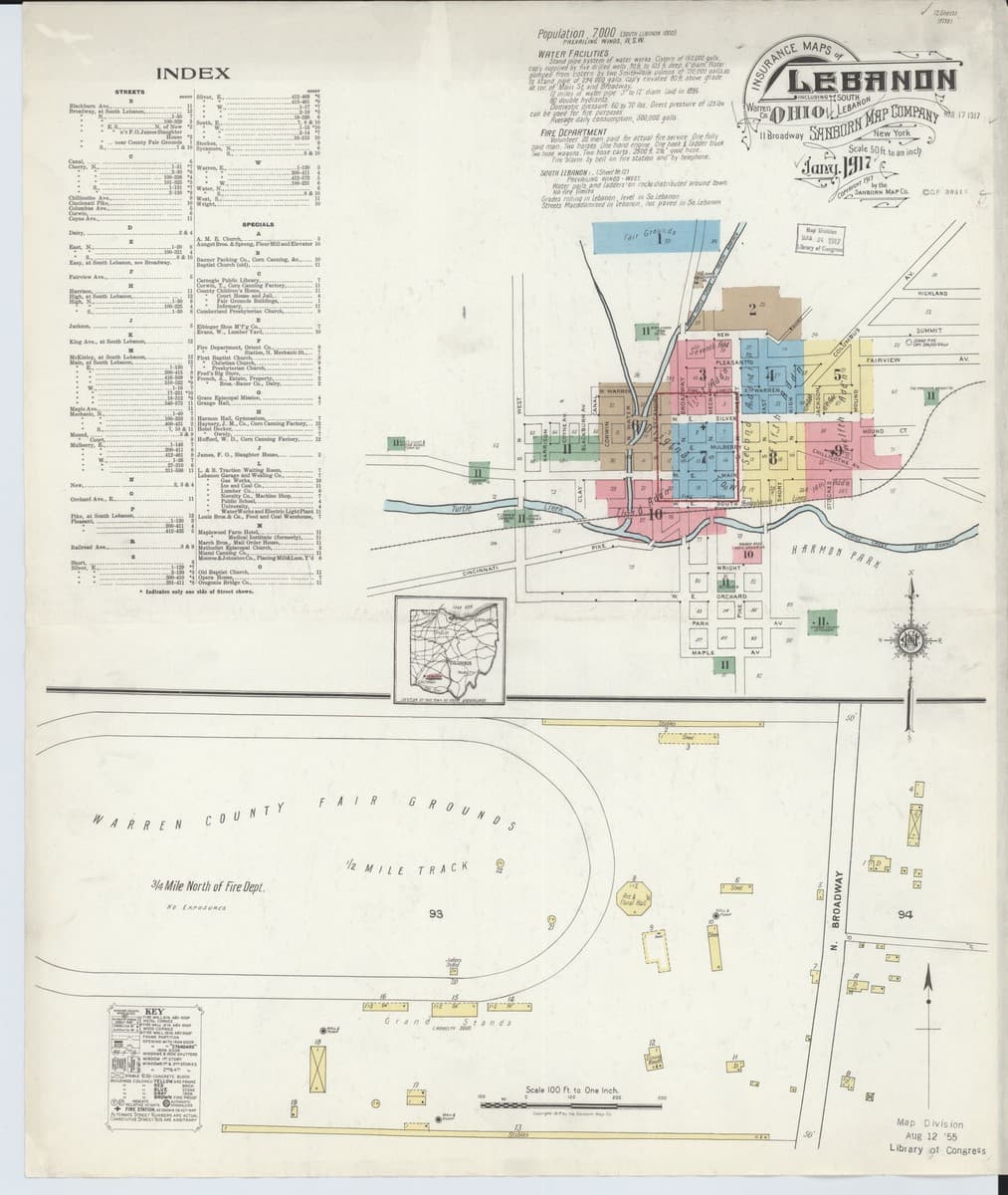 Lebanon, Ohio - 1917 Sanborn Map