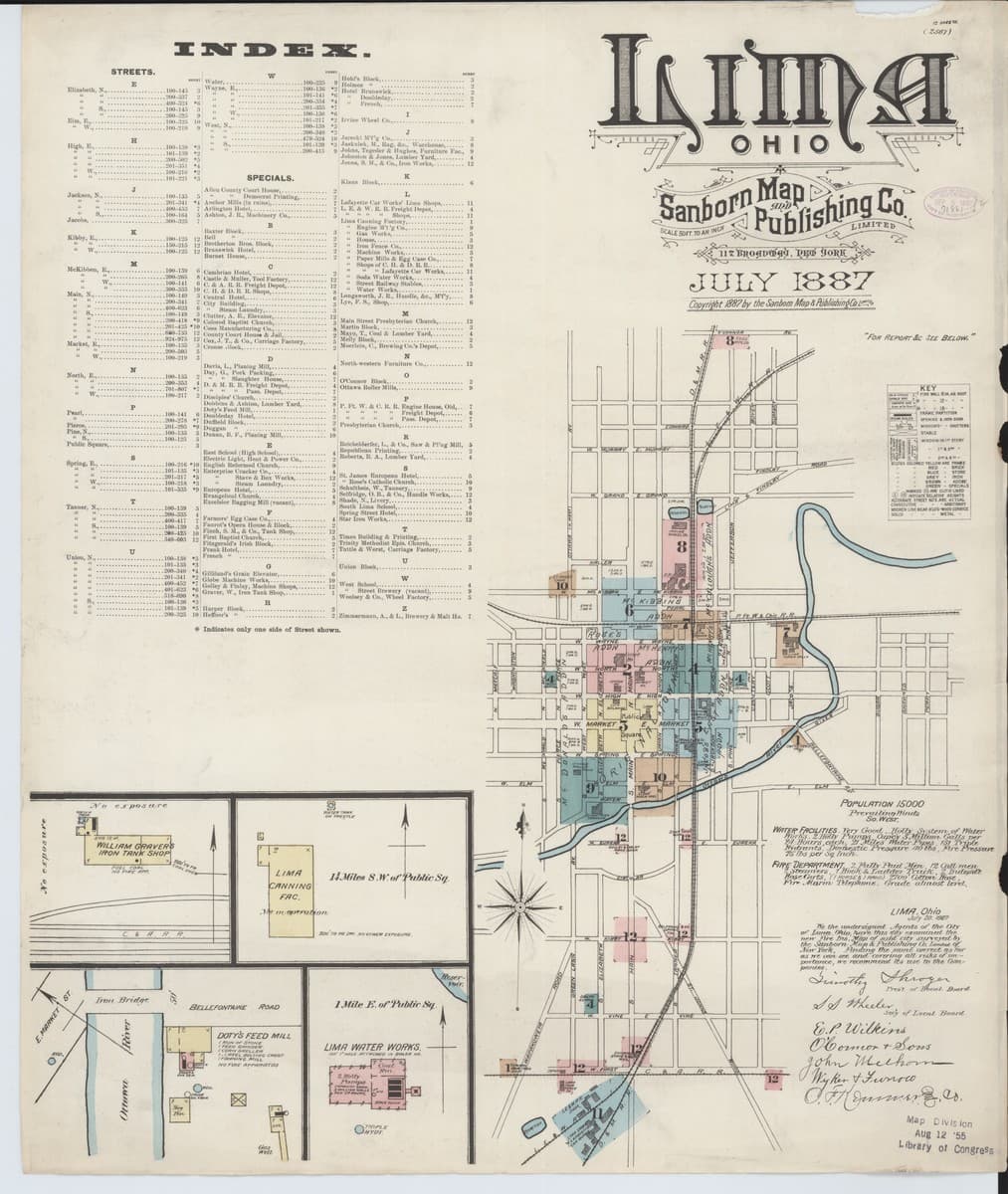 Lima, Ohio - 1887 Sanborn Map