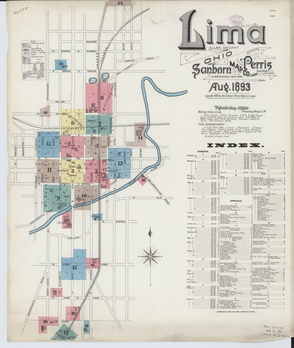 Lima, Ohio - 1893 Sanborn Map