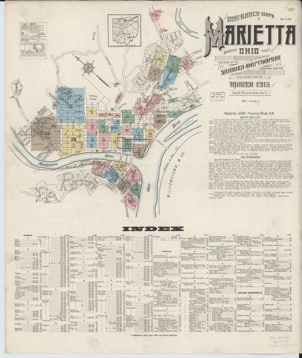 Marietta, Ohio - 1915 Sanborn Map