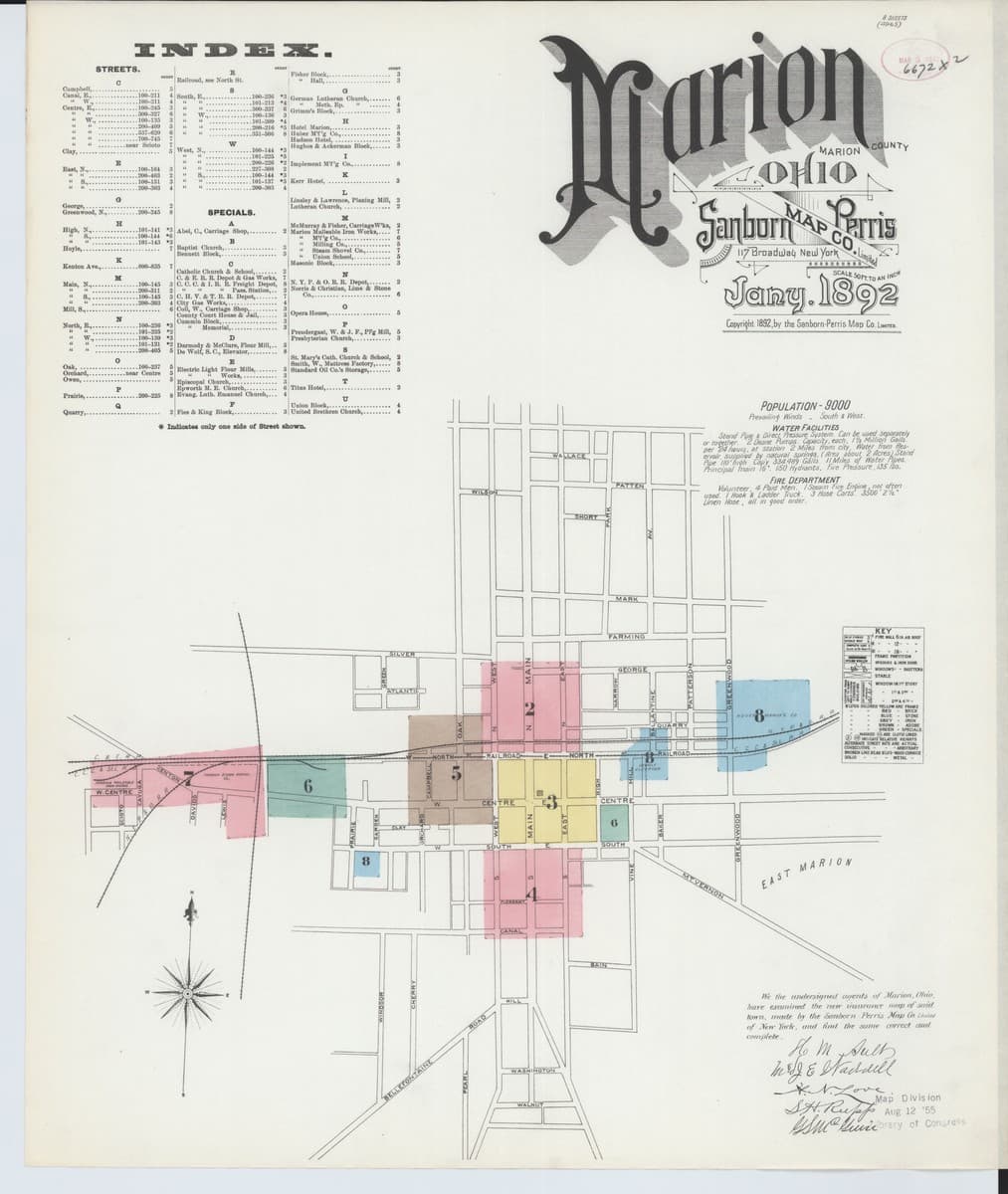 Marion, Ohio - 1892 Sanborn Map