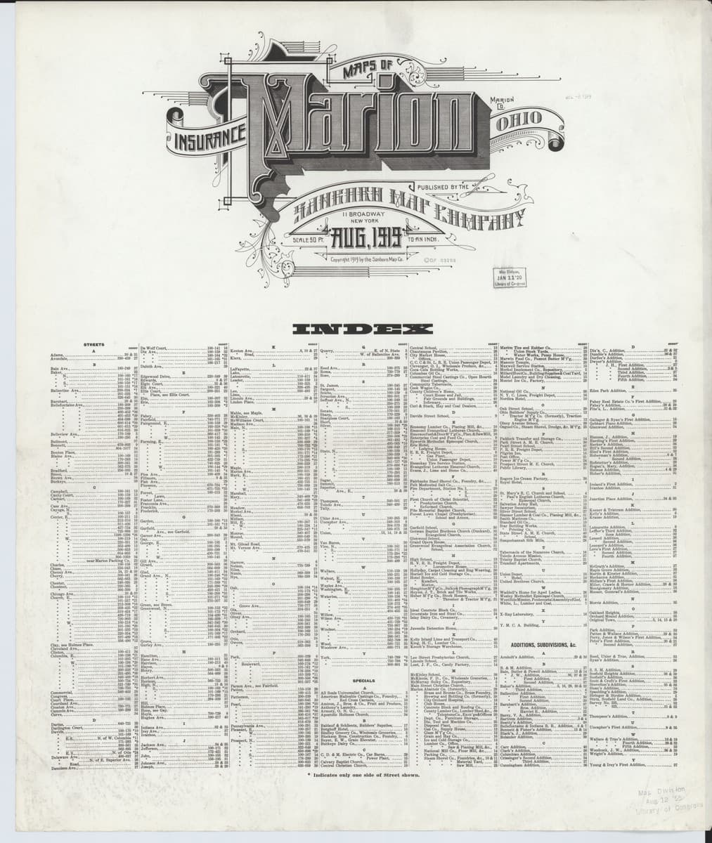 Marion, Ohio - 1919 Sanborn Map