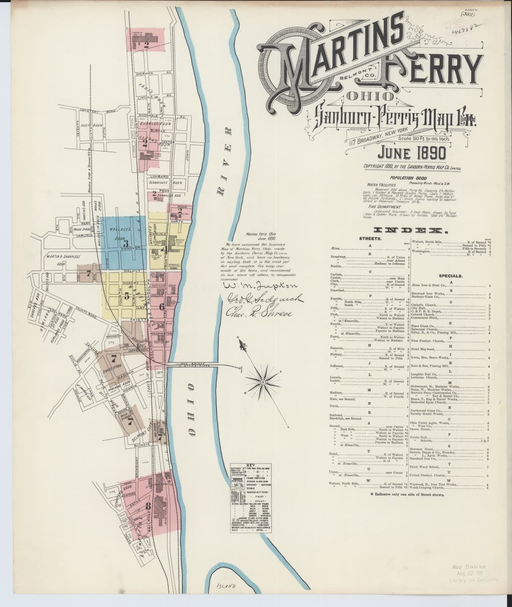 Martins Ferry, Ohio - 1890 Sanborn Map