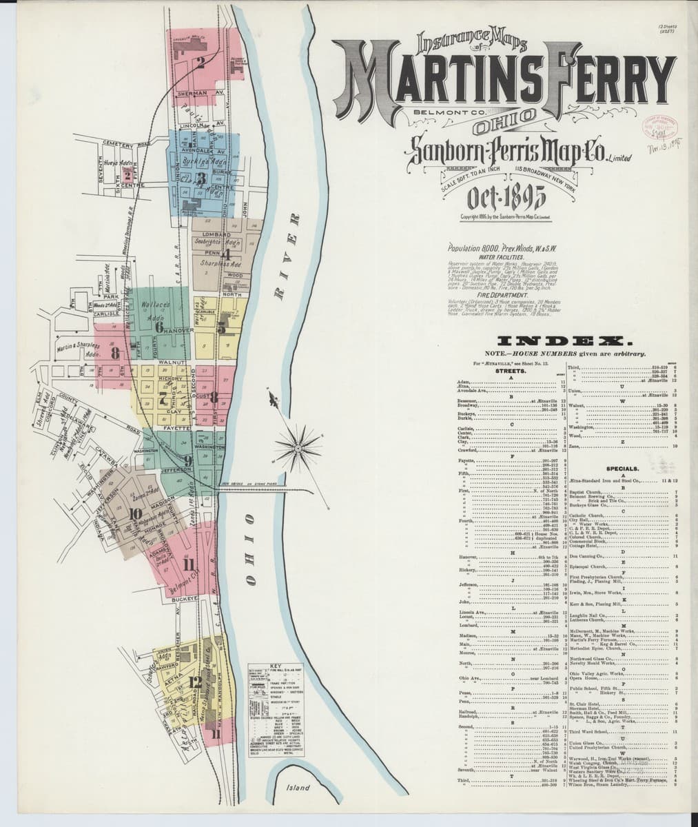 Martins Ferry, Ohio - 1895 Sanborn Map