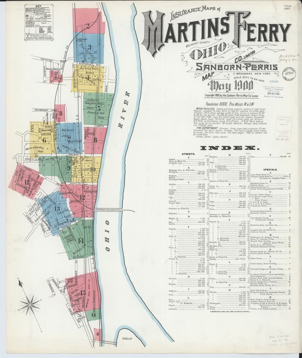 Martins Ferry, Ohio - 1900 Sanborn Map