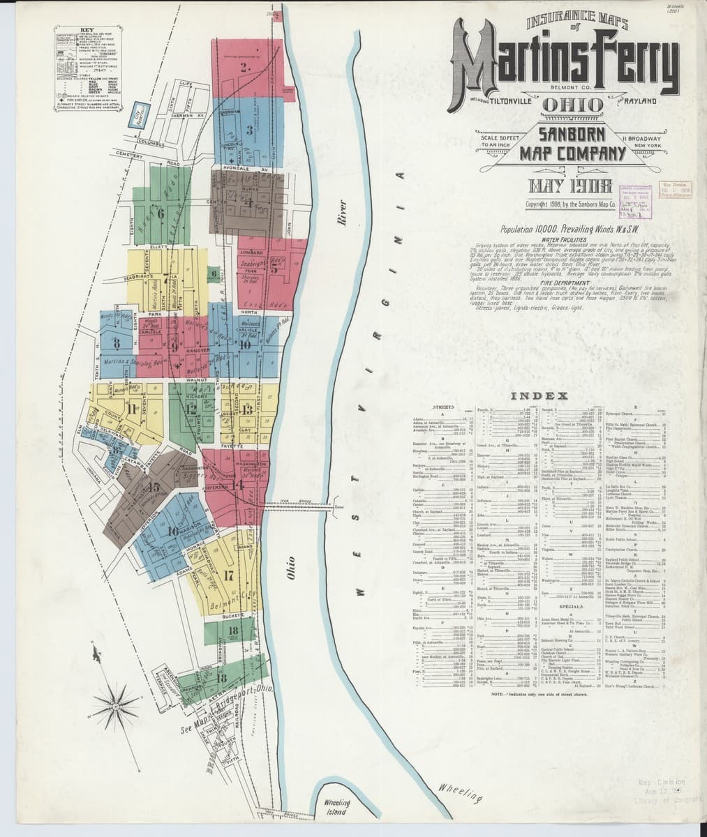 Martins Ferry, Ohio - 1908 Sanborn Map