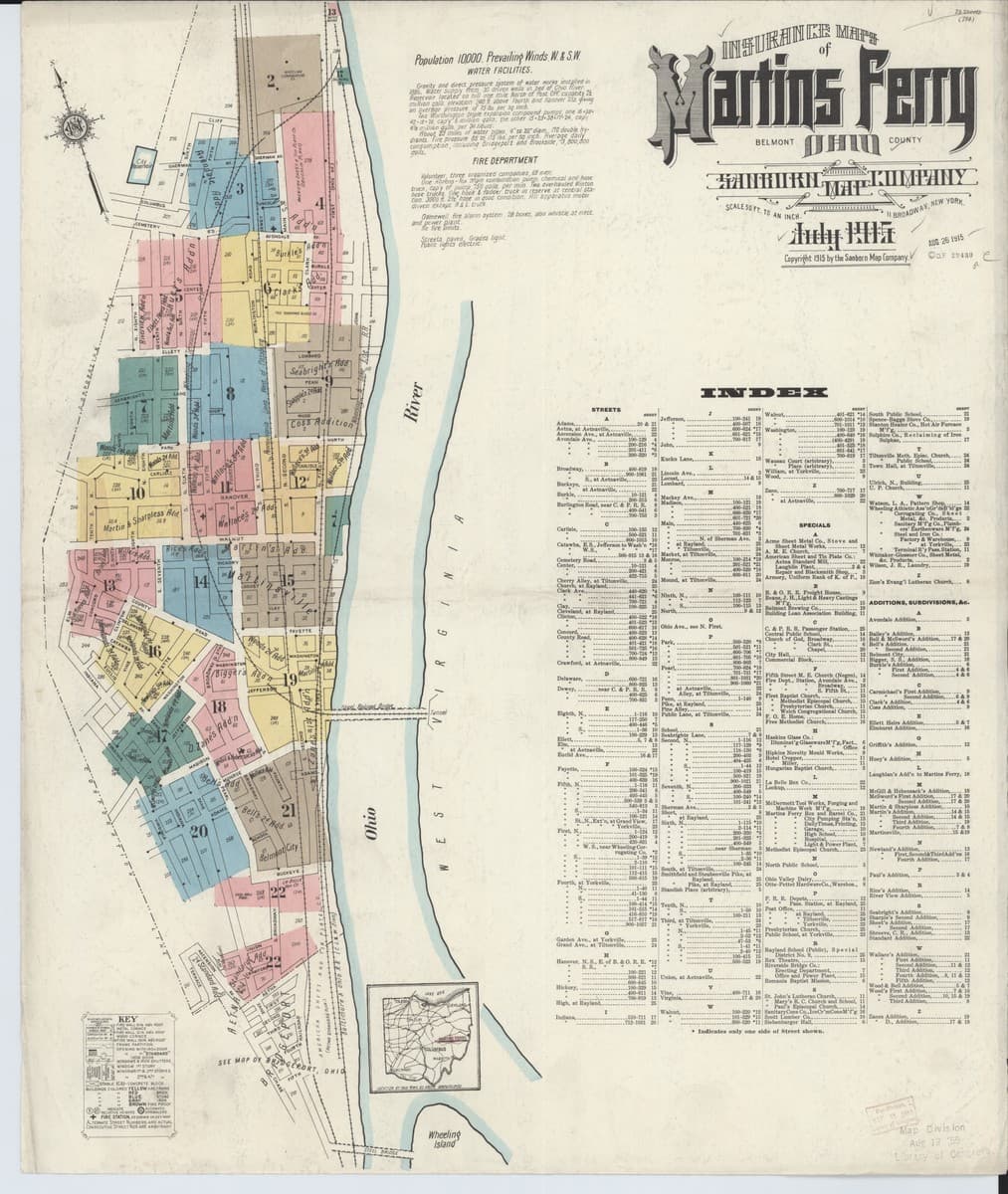 Martins Ferry, Ohio - 1915 Sanborn Map