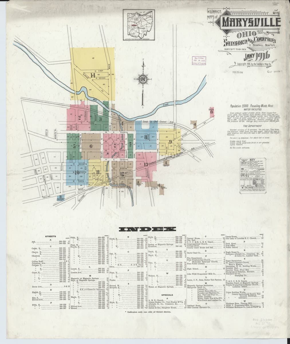 Marysville, Ohio - 1916 Sanborn Map