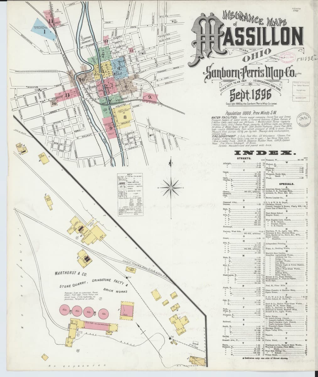 Massillon, Ohio - 1896 Sanborn Map