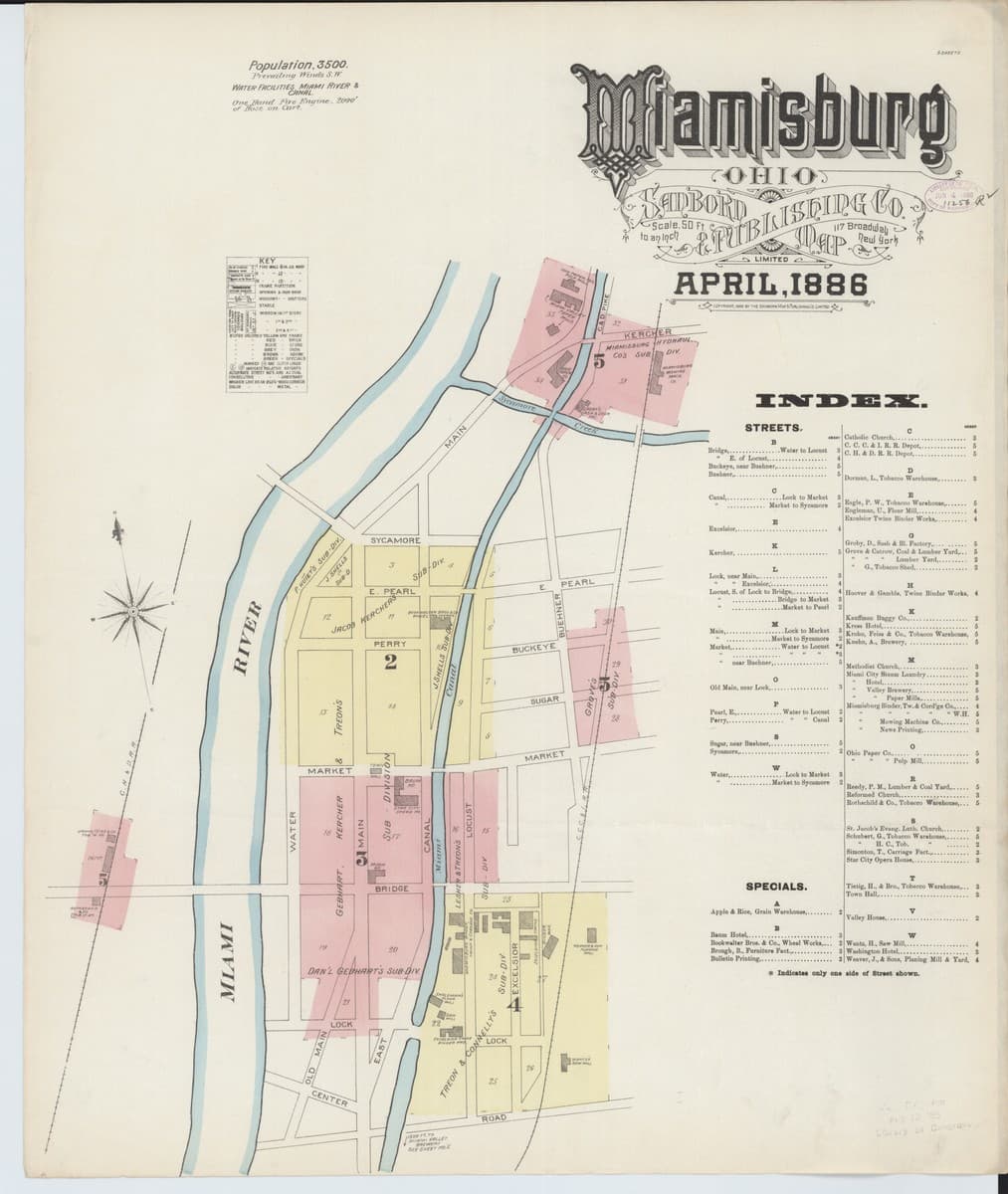 Miamisburg, Ohio - 1886 Sanborn Map