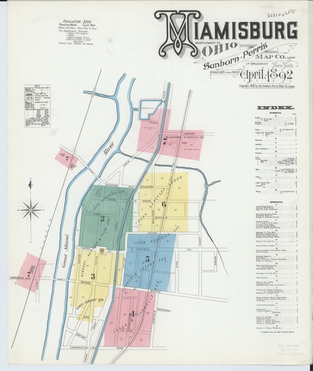 Miamisburg, Ohio - 1892 Sanborn Map