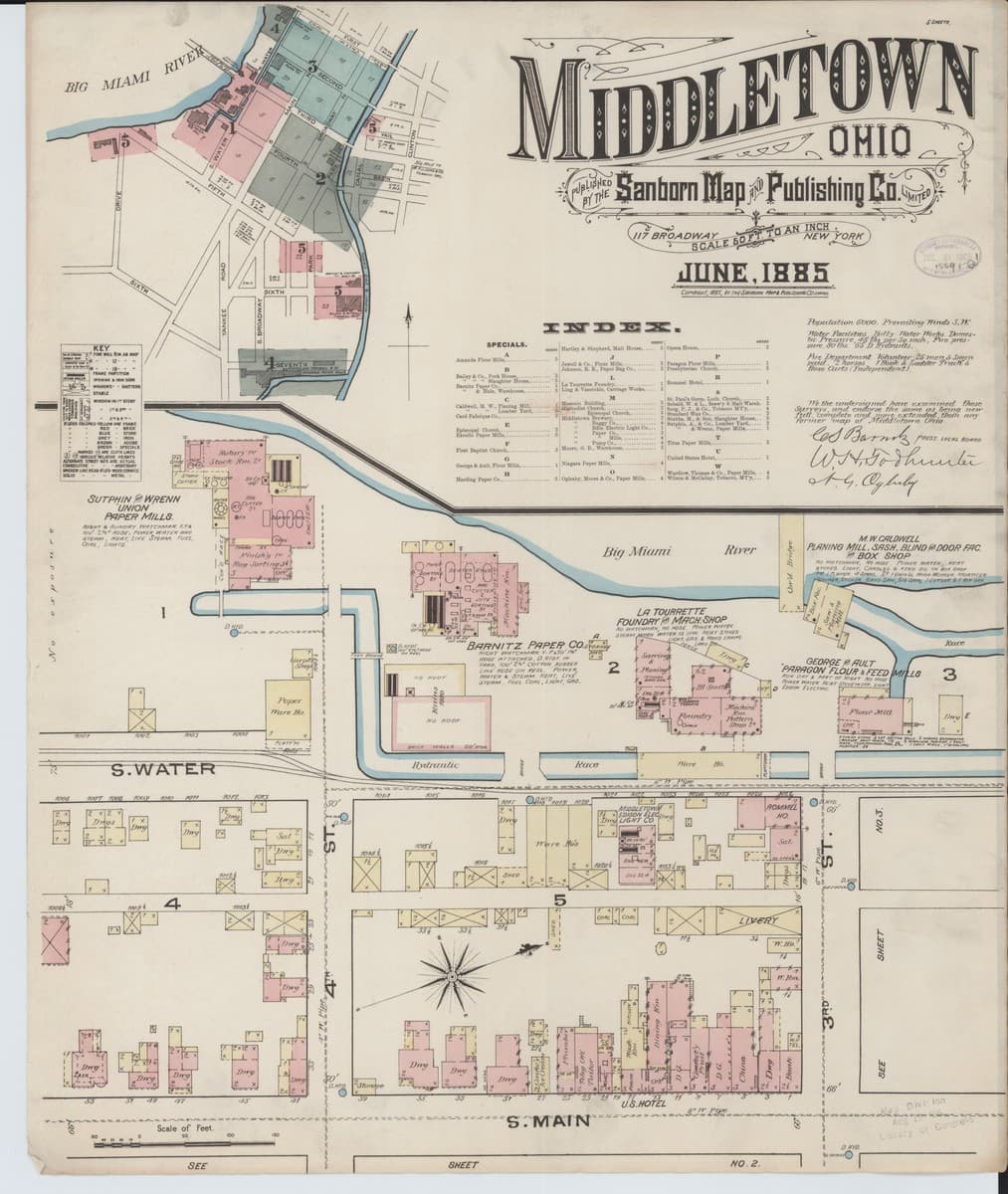 Middletown, Ohio - 1885 Sanborn Map