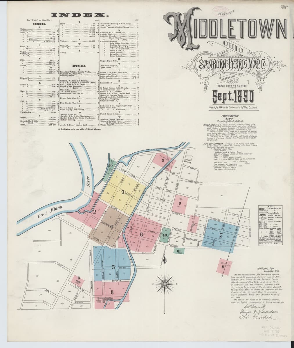 Middletown, Ohio - 1890 Sanborn Map