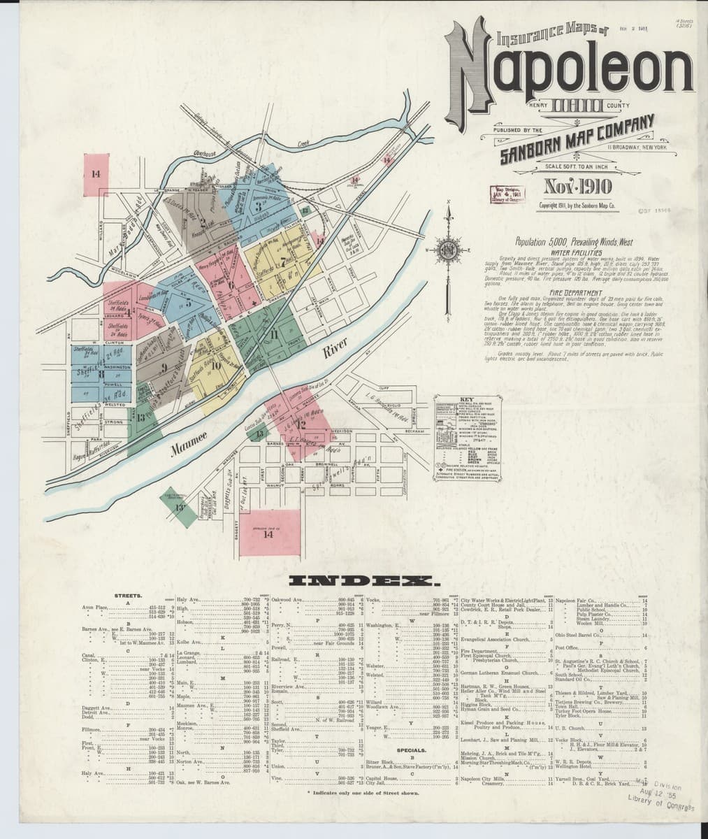 Napoleon, Ohio - 1910 Sanborn Map
