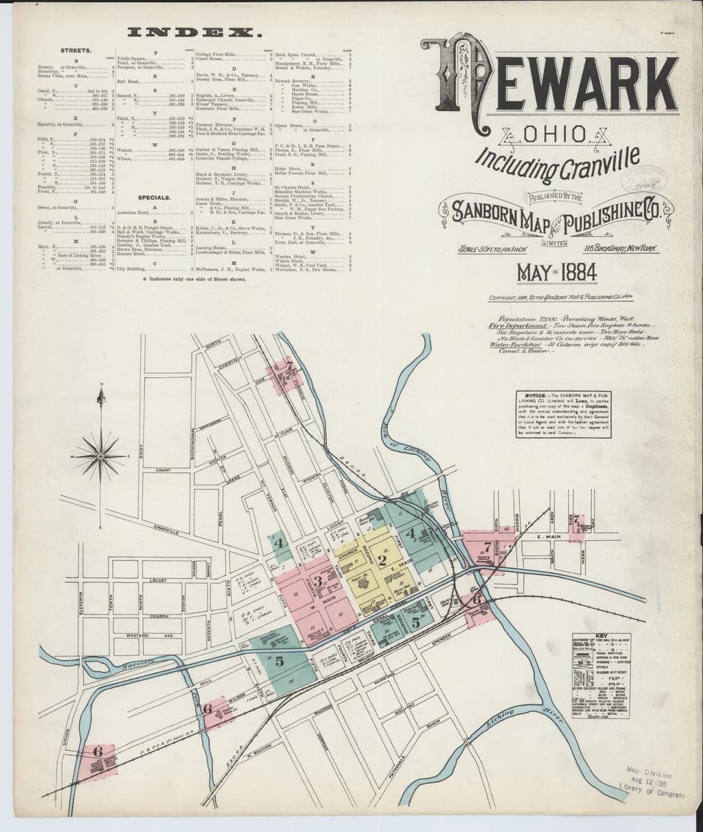 Newark, Ohio - 1884 Sanborn Map