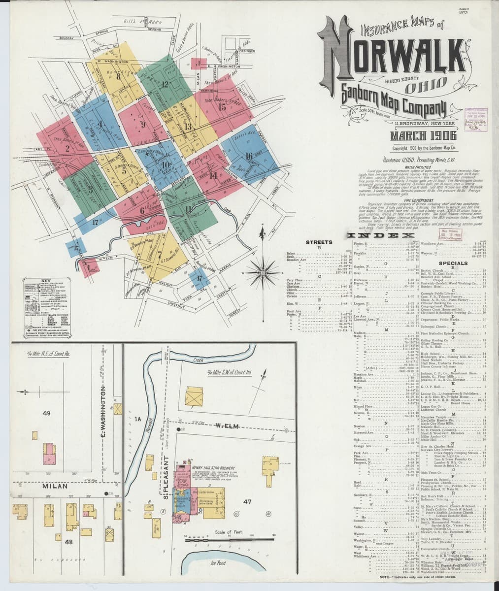 Norwalk, Ohio - 1906 Sanborn Map