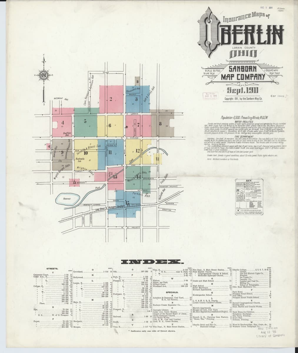 Oberlin, Ohio - 1911 Sanborn Map