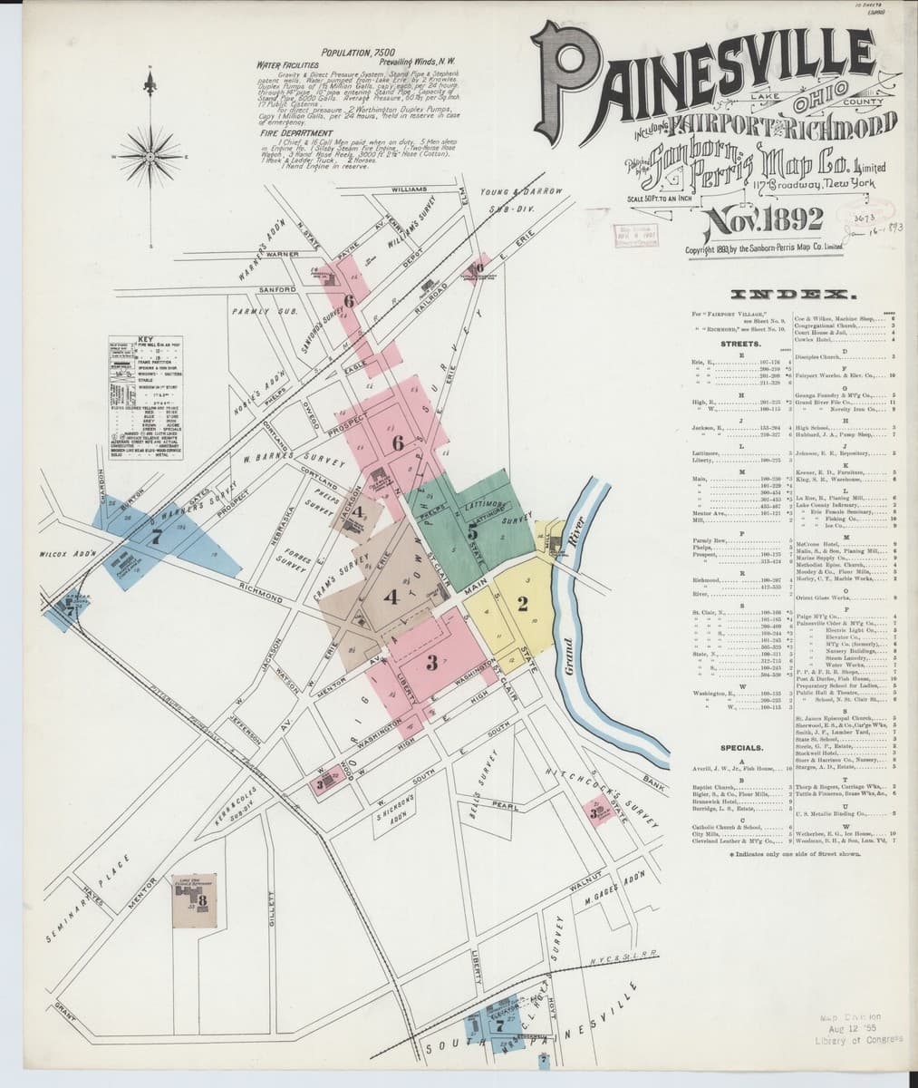 Painesville, Ohio - 1892 Sanborn Map