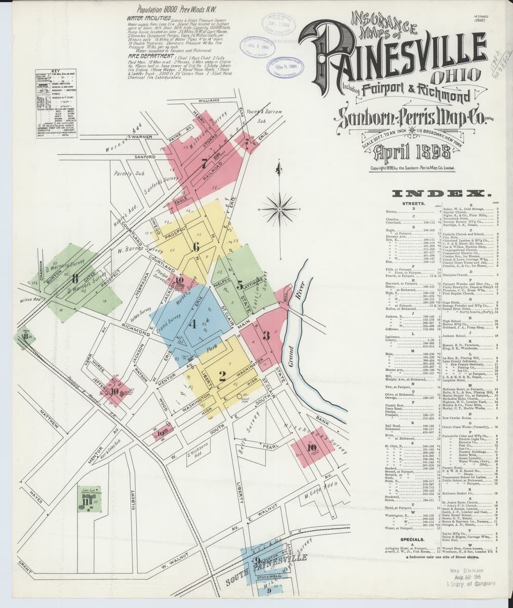 Painesville, Ohio - 1898 Sanborn Map