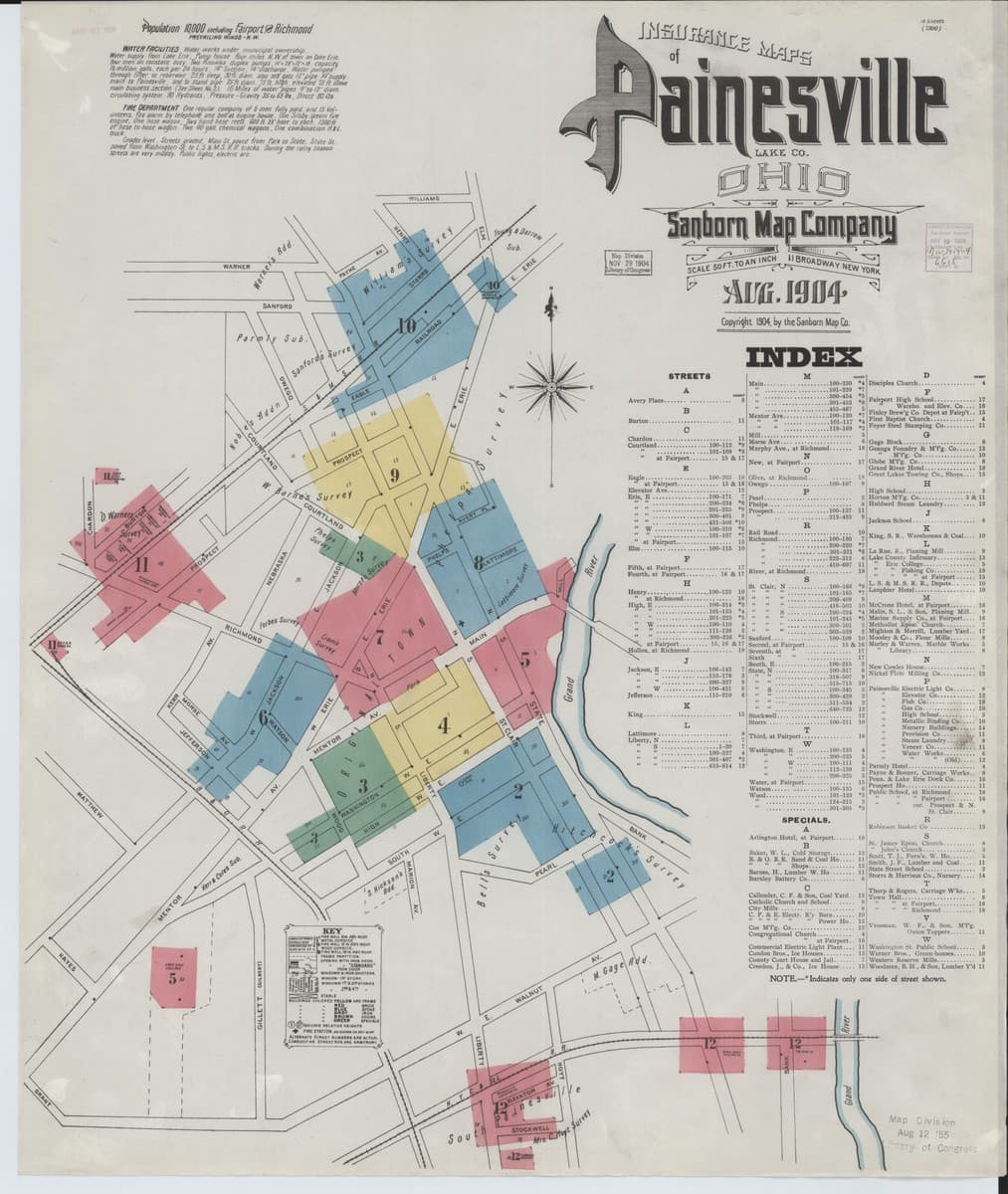Painesville, Ohio - 1904 Sanborn Map