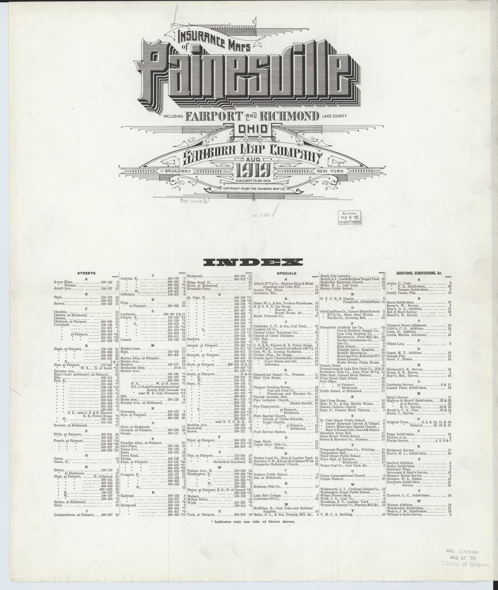 Painesville, Ohio - 1919 Sanborn Map