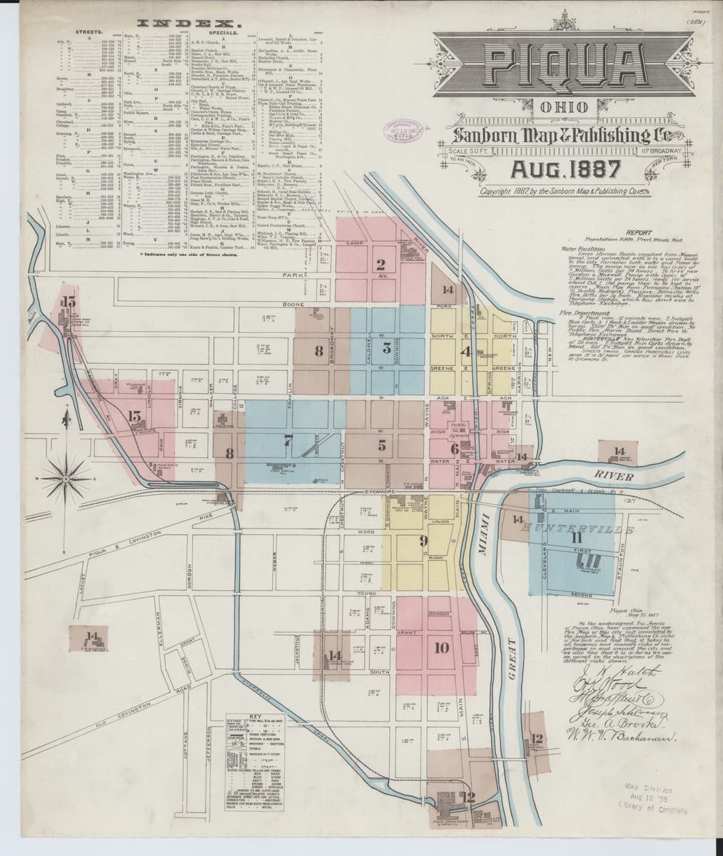 Piqua, Ohio - 1887 Sanborn Map