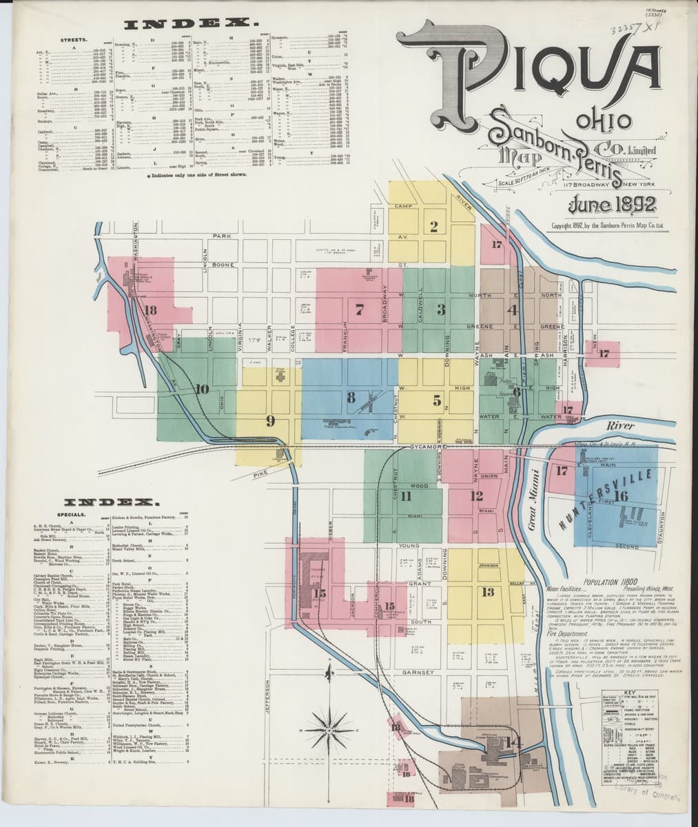 Piqua, Ohio - 1892 Sanborn Map